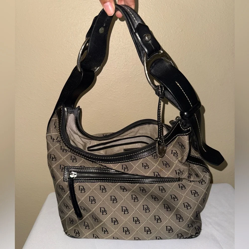 Dooney & Bourke Brown Monogram Hobo Bag - Picture 2 of 2